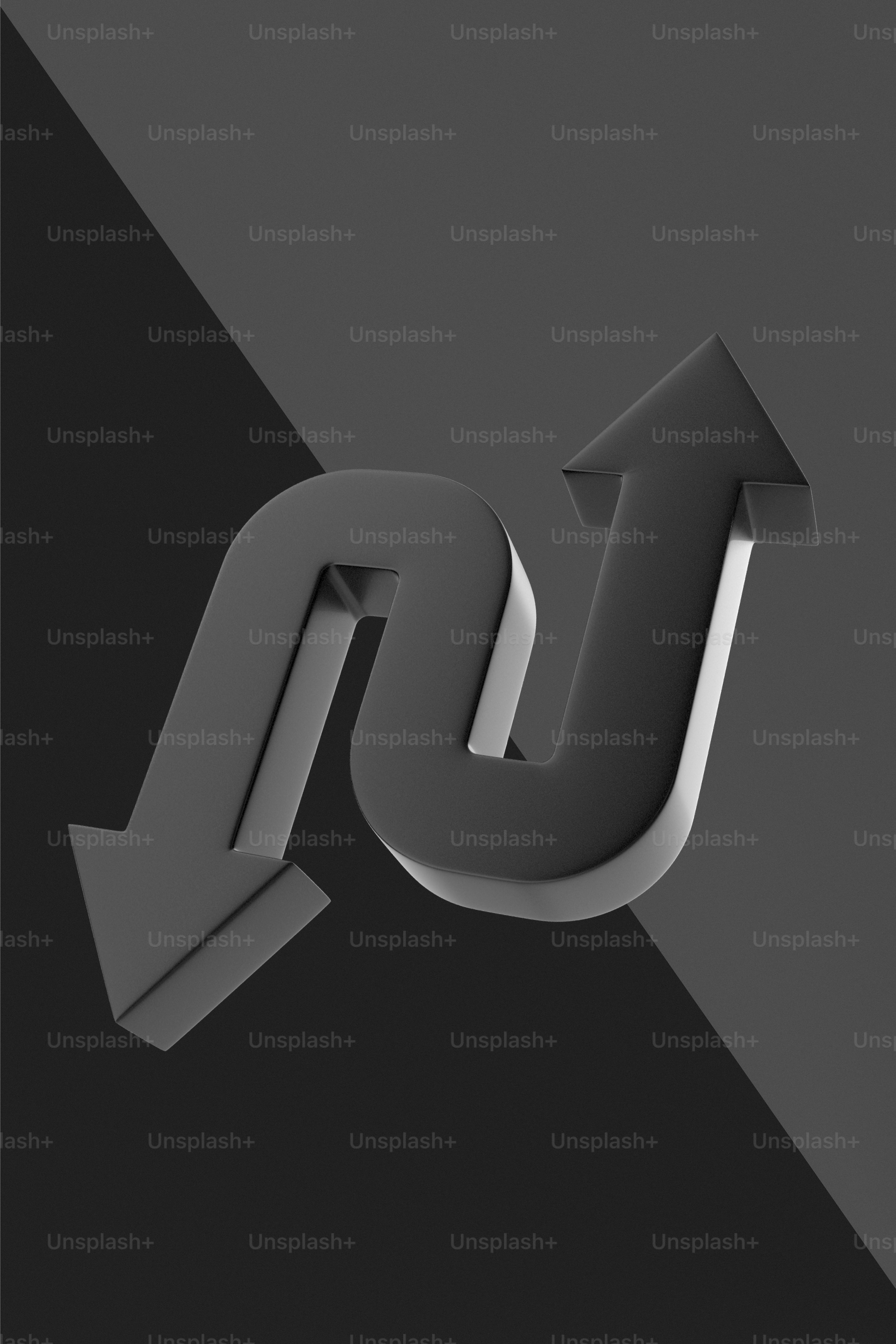 a black and white photo of the letter u
