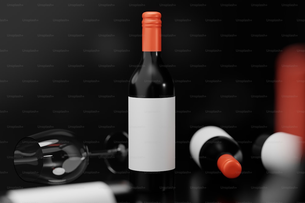 a bottle of wine sitting on top of a table