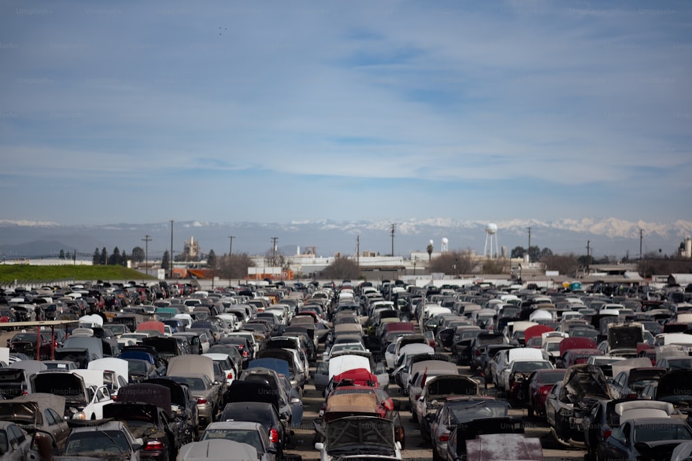 a large parking lot filled with lots of cars