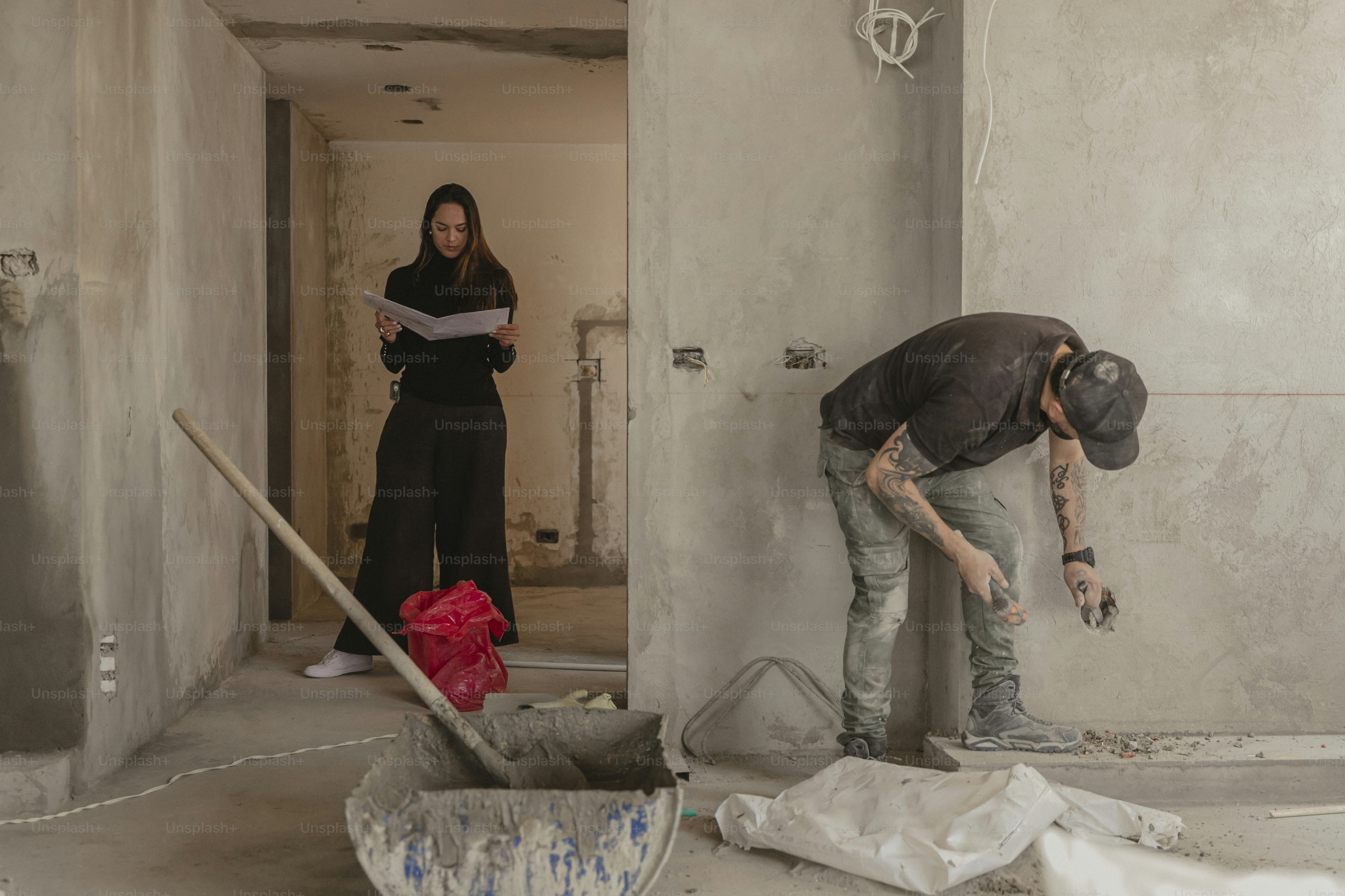 a couple of people that are standing in a room