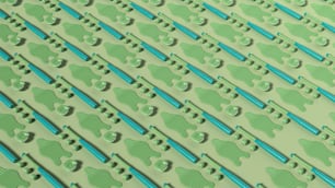 a close up of a green and blue pattern