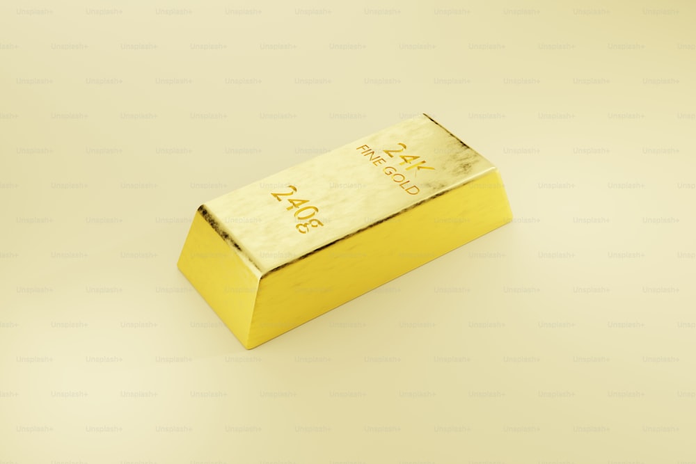 una barra de oro sobre un fondo amarillo