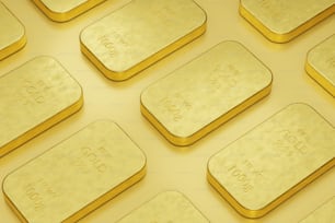 a group of gold bars sitting on top of each other