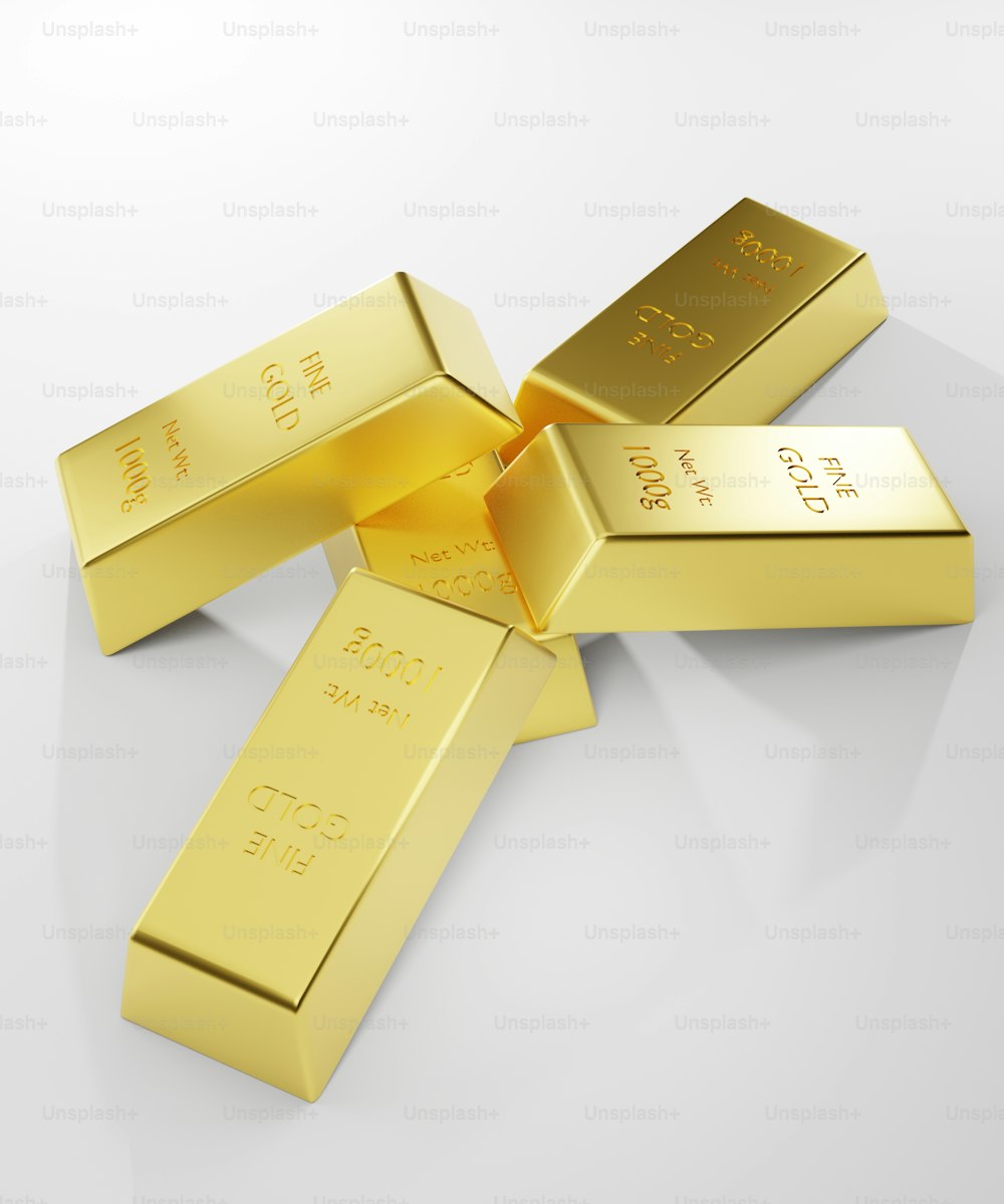 un tas de lingots d’or superposés les uns sur les autres