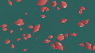 Un grupo de objetos rojos flotando en el aire