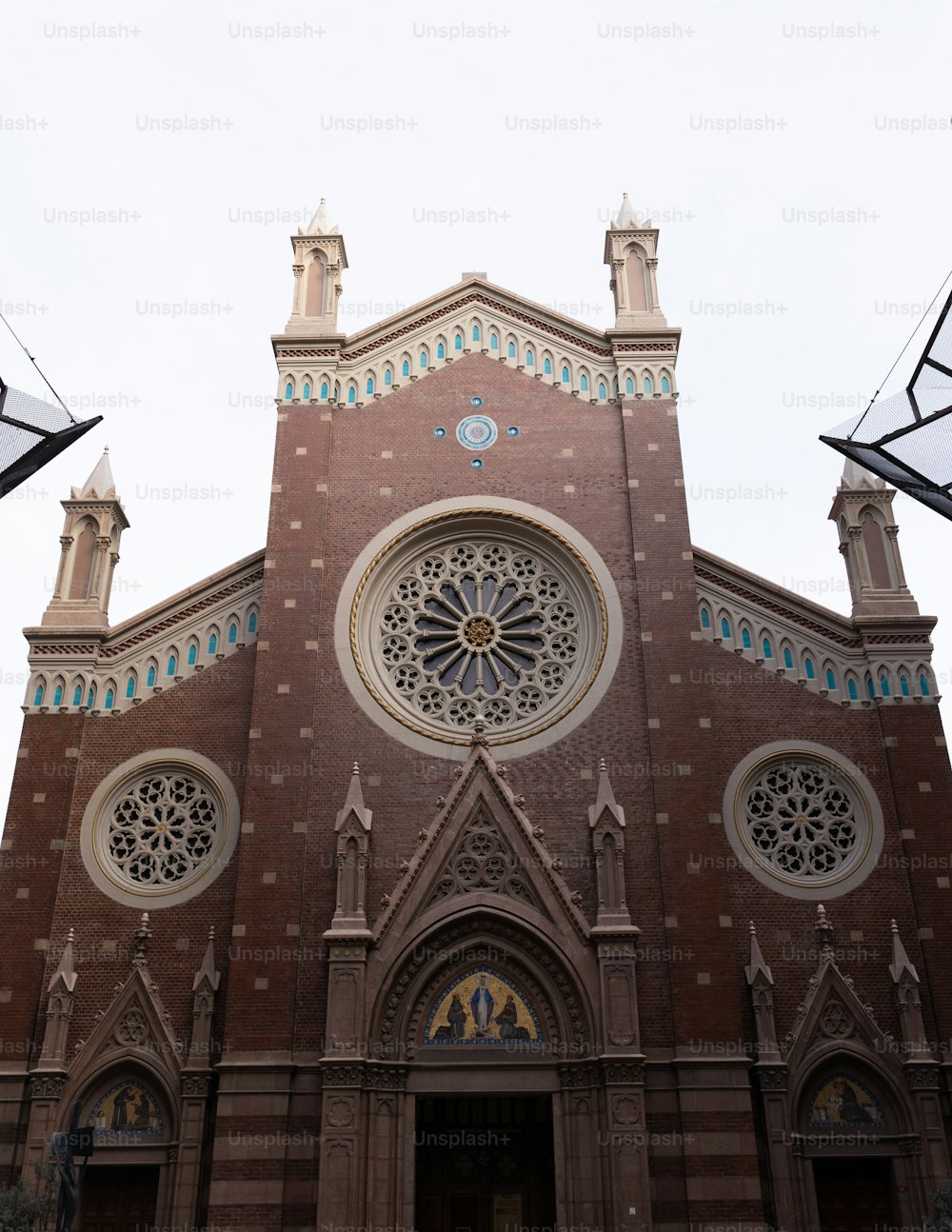 a large church with a clock on the front of it