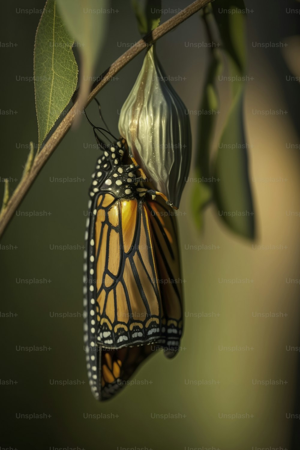un papillon assis sur une branche