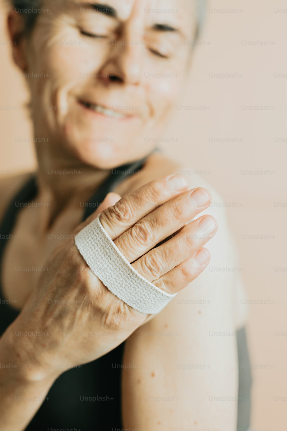 a woman with a cast on her arm