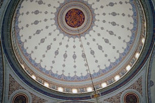 the ceiling of the dome of a building