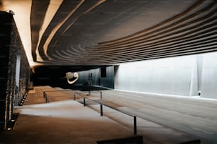 a room that has a bunch of benches in it