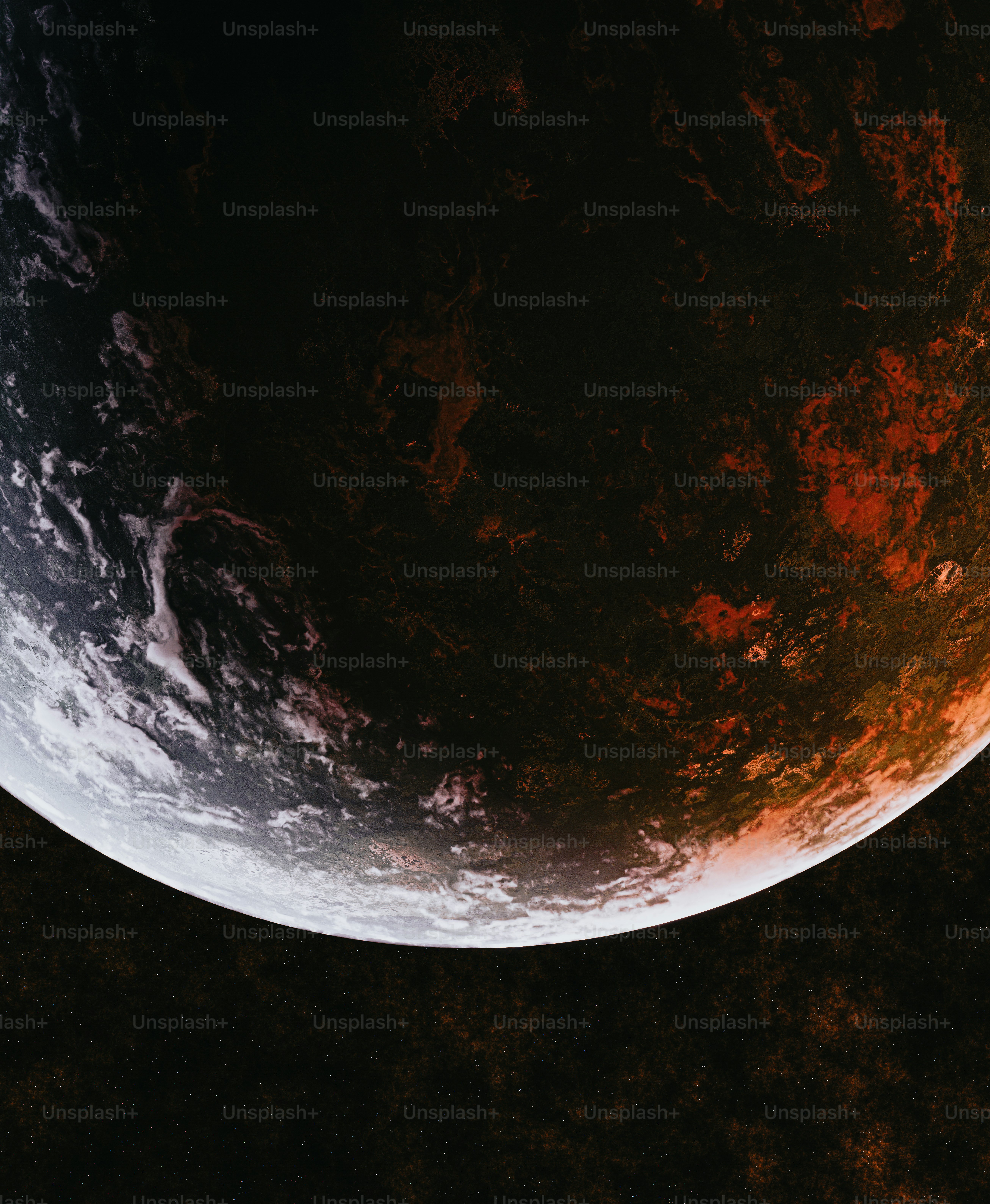 A very large red and black object in the sky photo – 3d render Image on ...