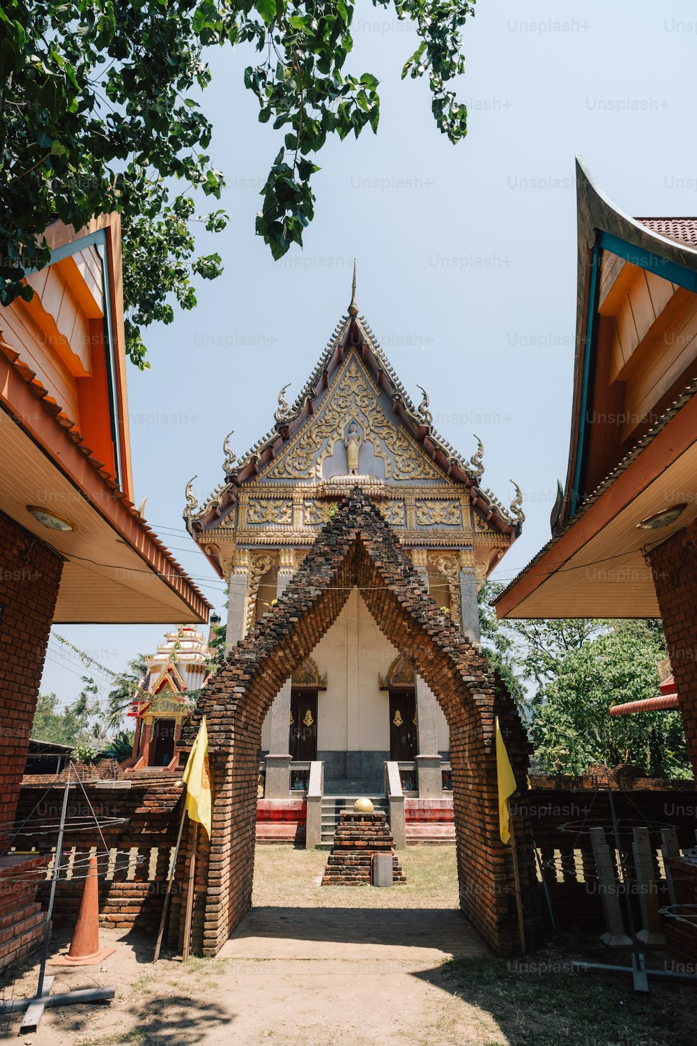 a large building with a very tall roof