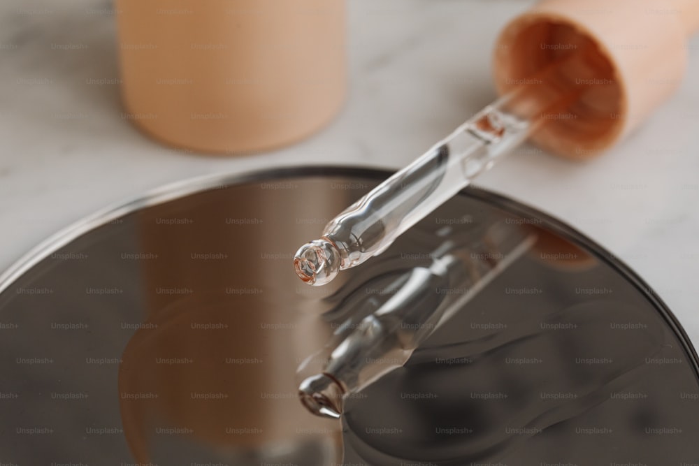 a close up of a metal object on a table