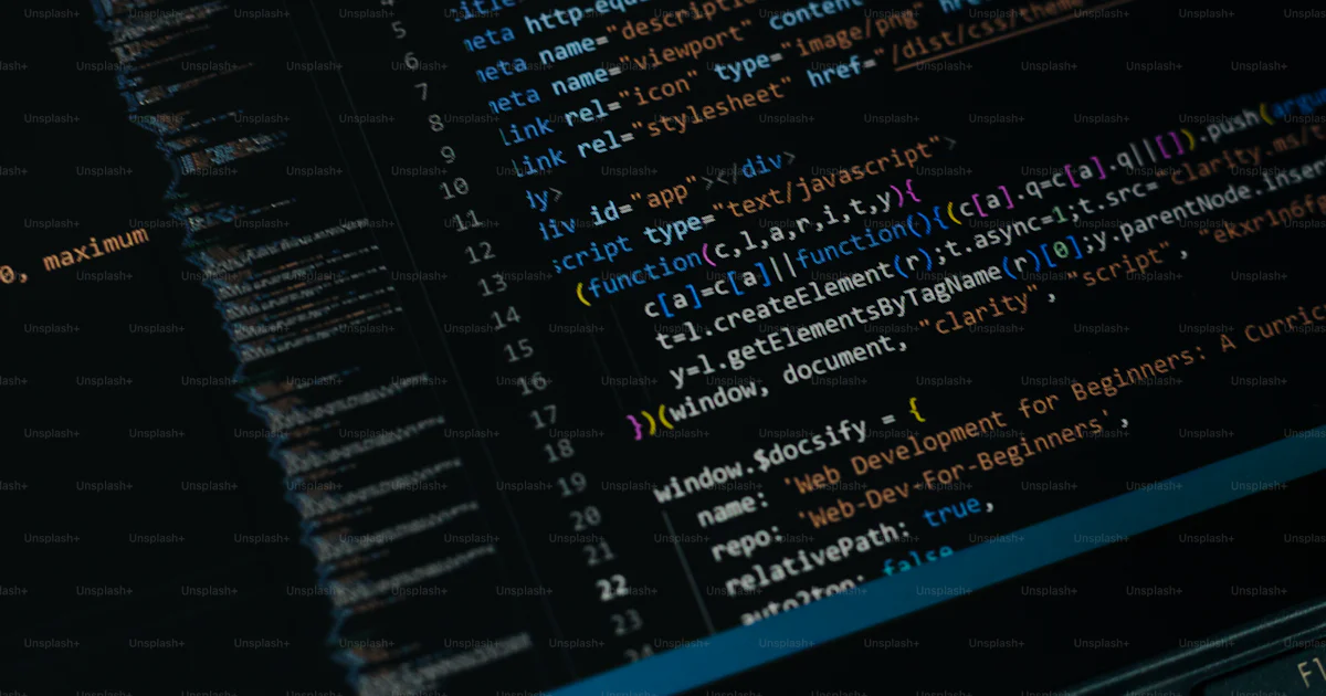 A close up of a laptop computer with code on the screen photo – Coding ...