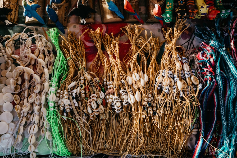 a bunch of different types of items on display