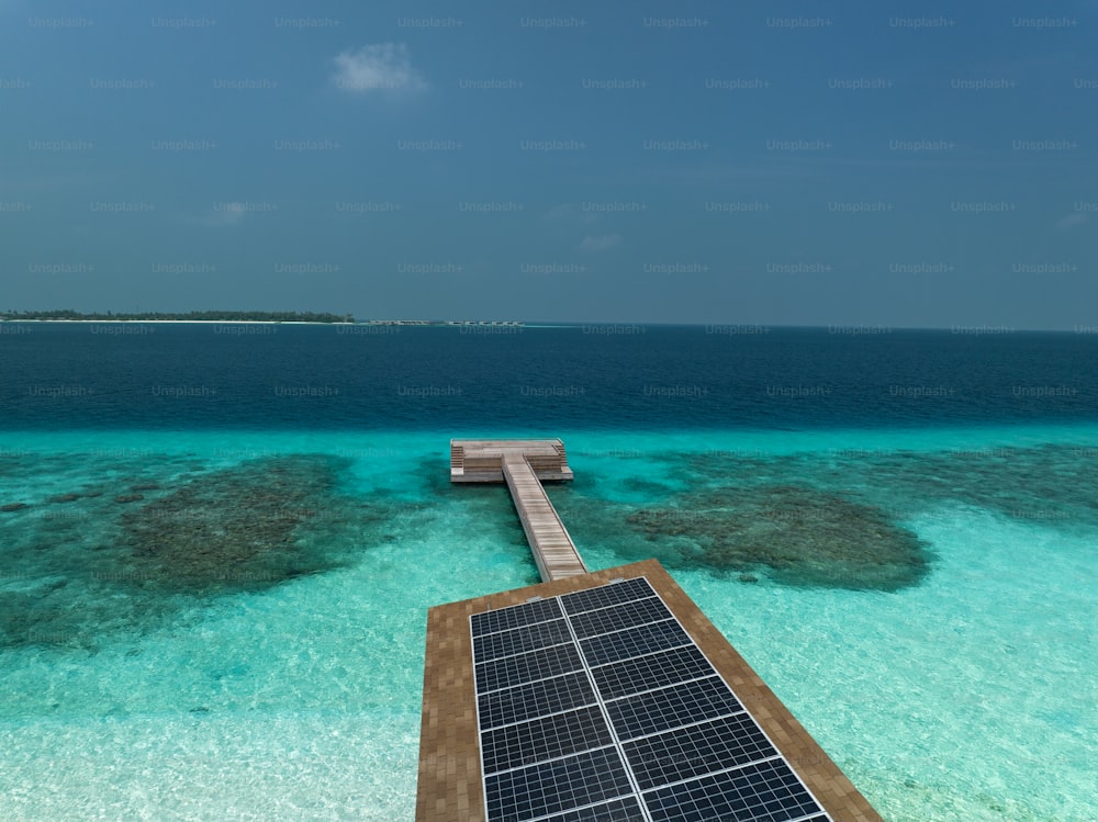 a solar panel floating on top of a body of water