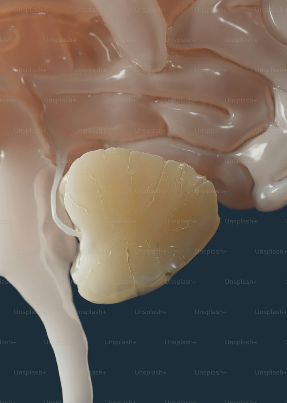 Un primer plano del costado de un cerebro humano