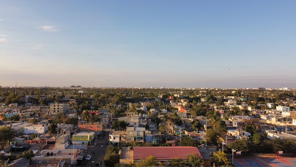 a view of a city from a high point of view