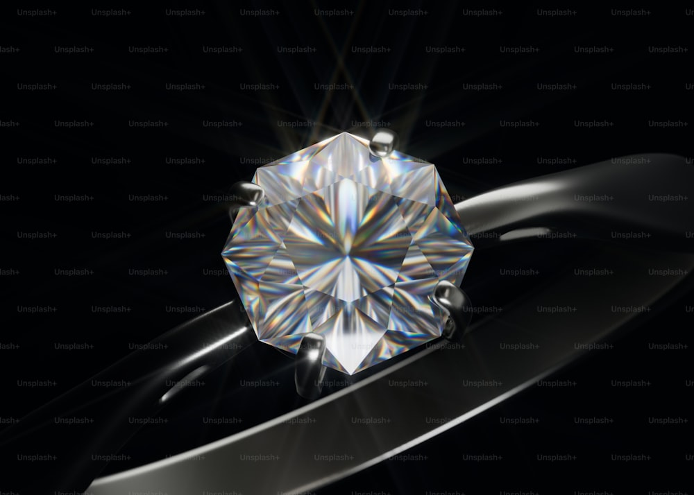 a close up of a diamond on a black background