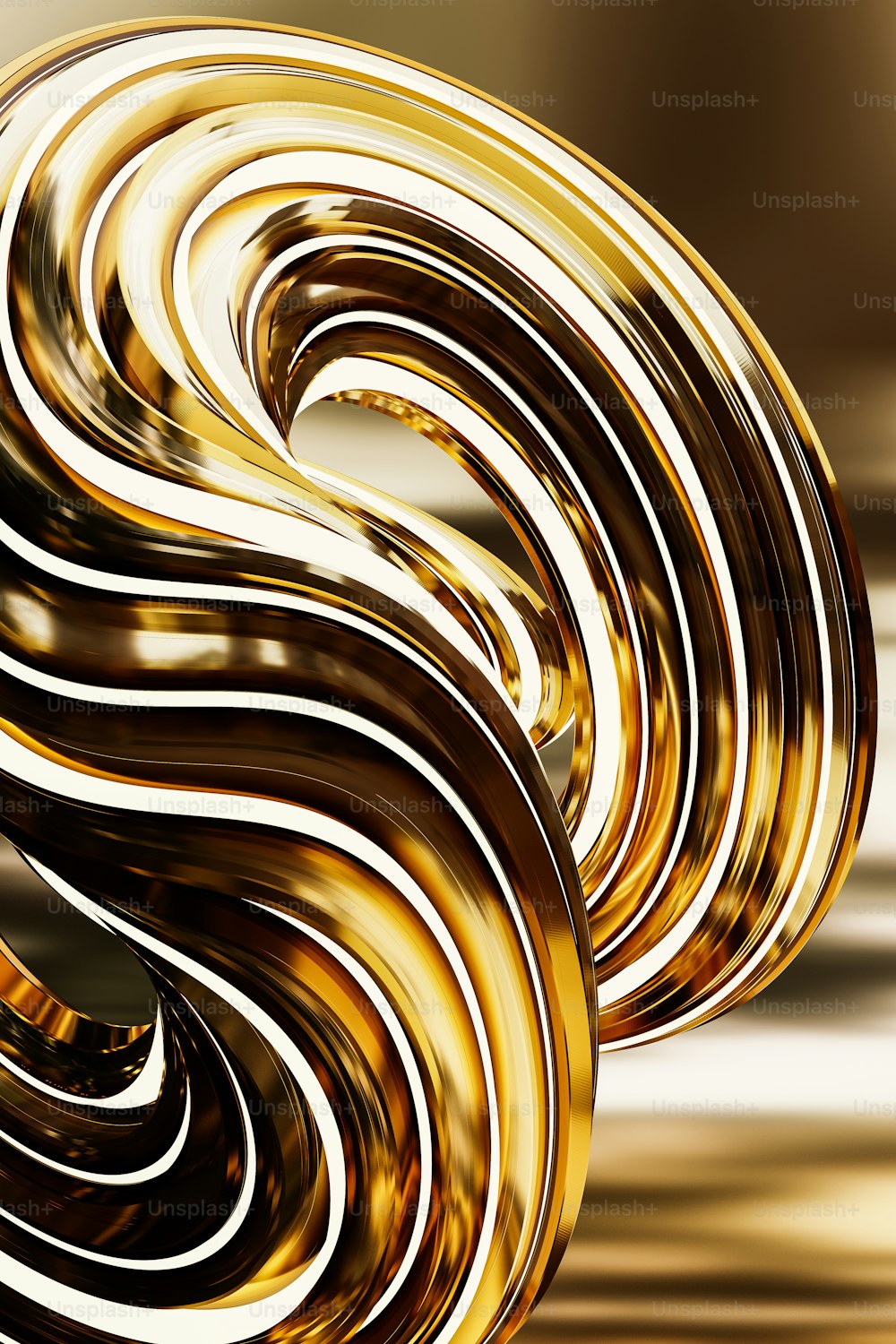an abstract golden background with a spiral design