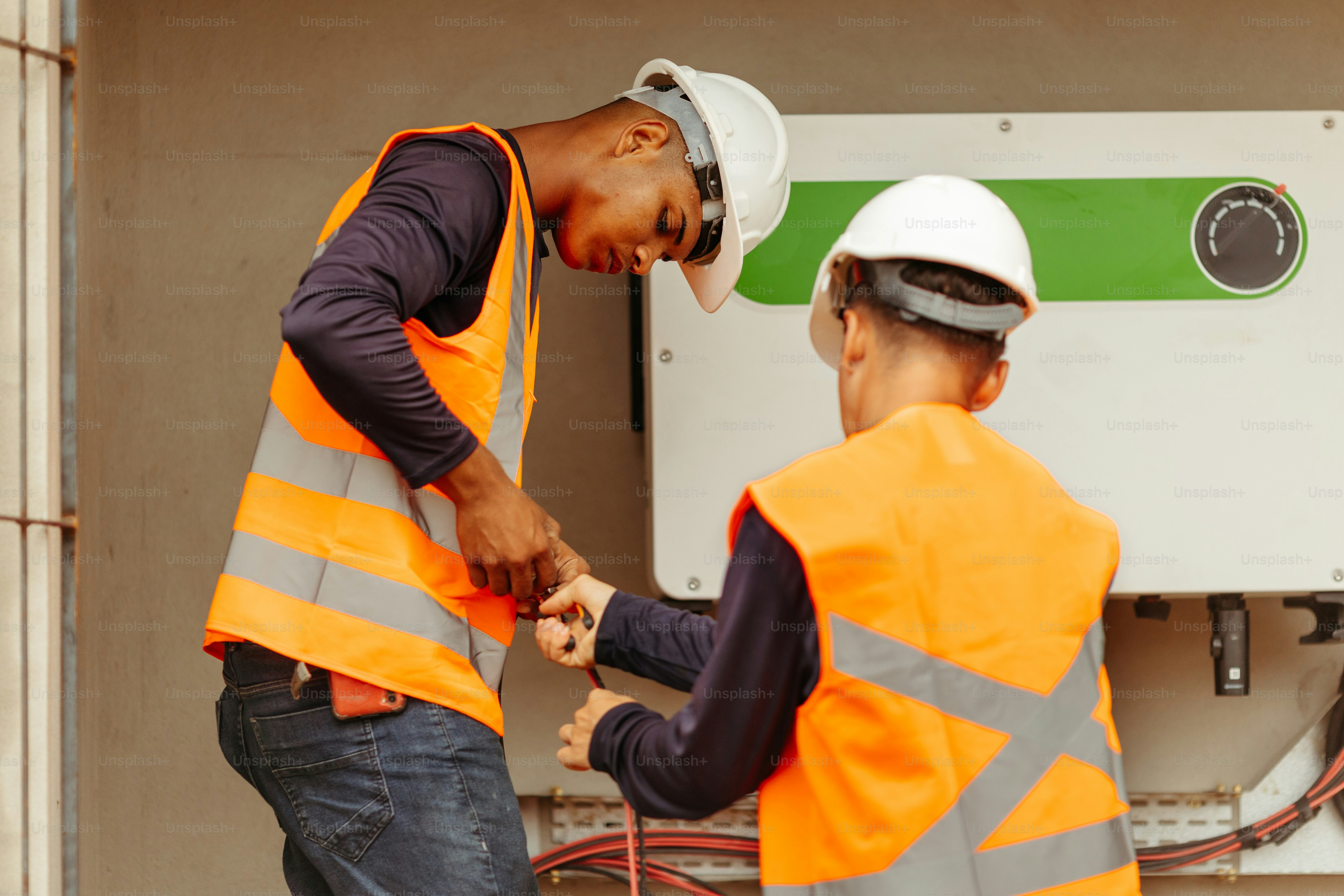 a couple of men standing next to each other