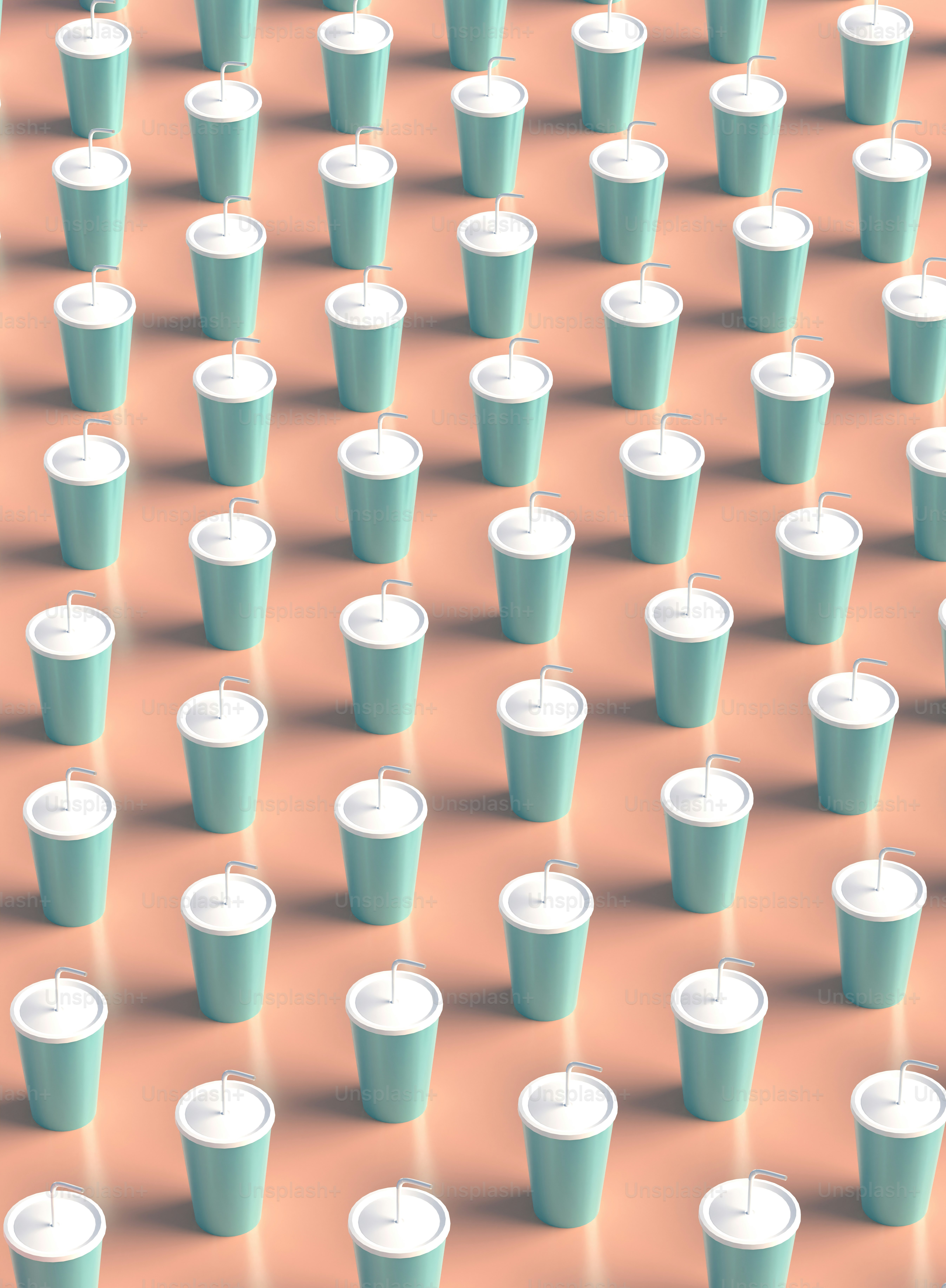 a large group of cups with candles in them