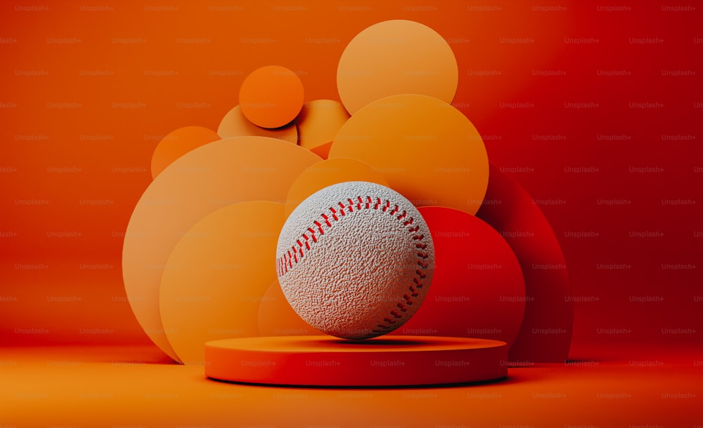 une balle de baseball posée sur une base