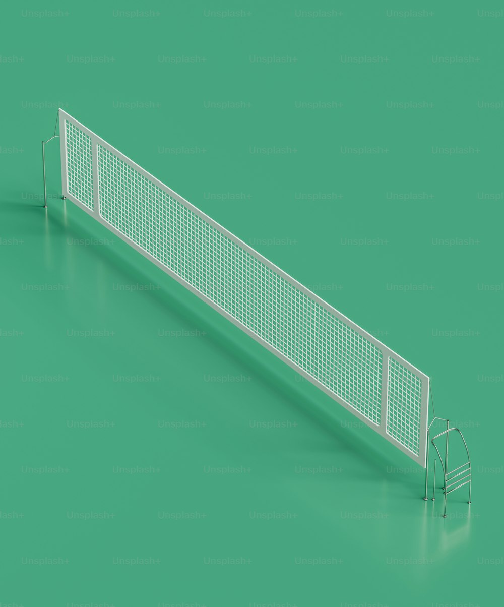 a white fence on a green background