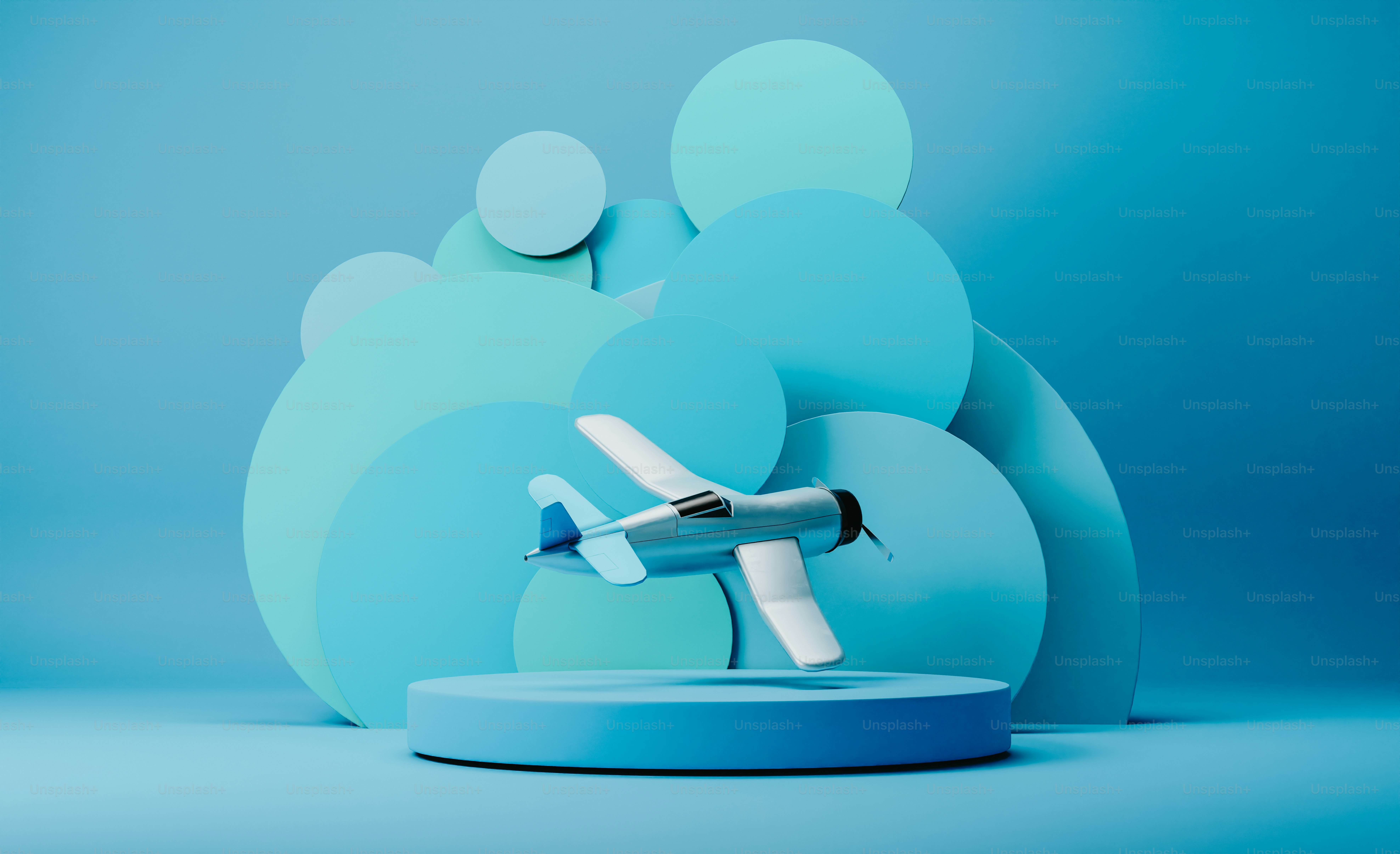 a model of a plane on a stand