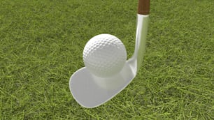 a golf ball and tee on the grass