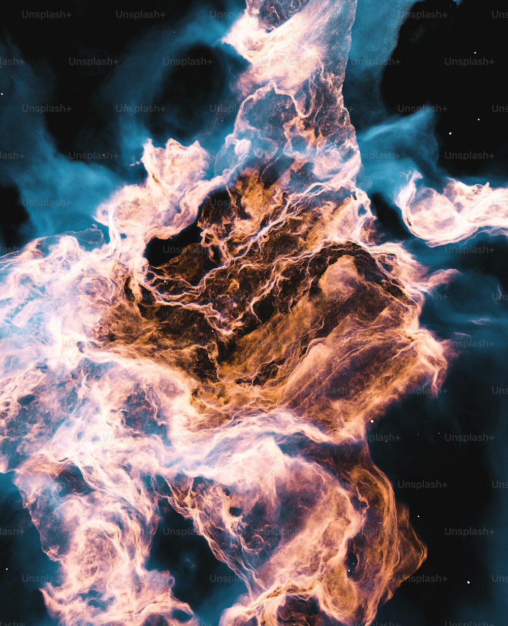 Una imagen generada por computadora de un incendio y hielo