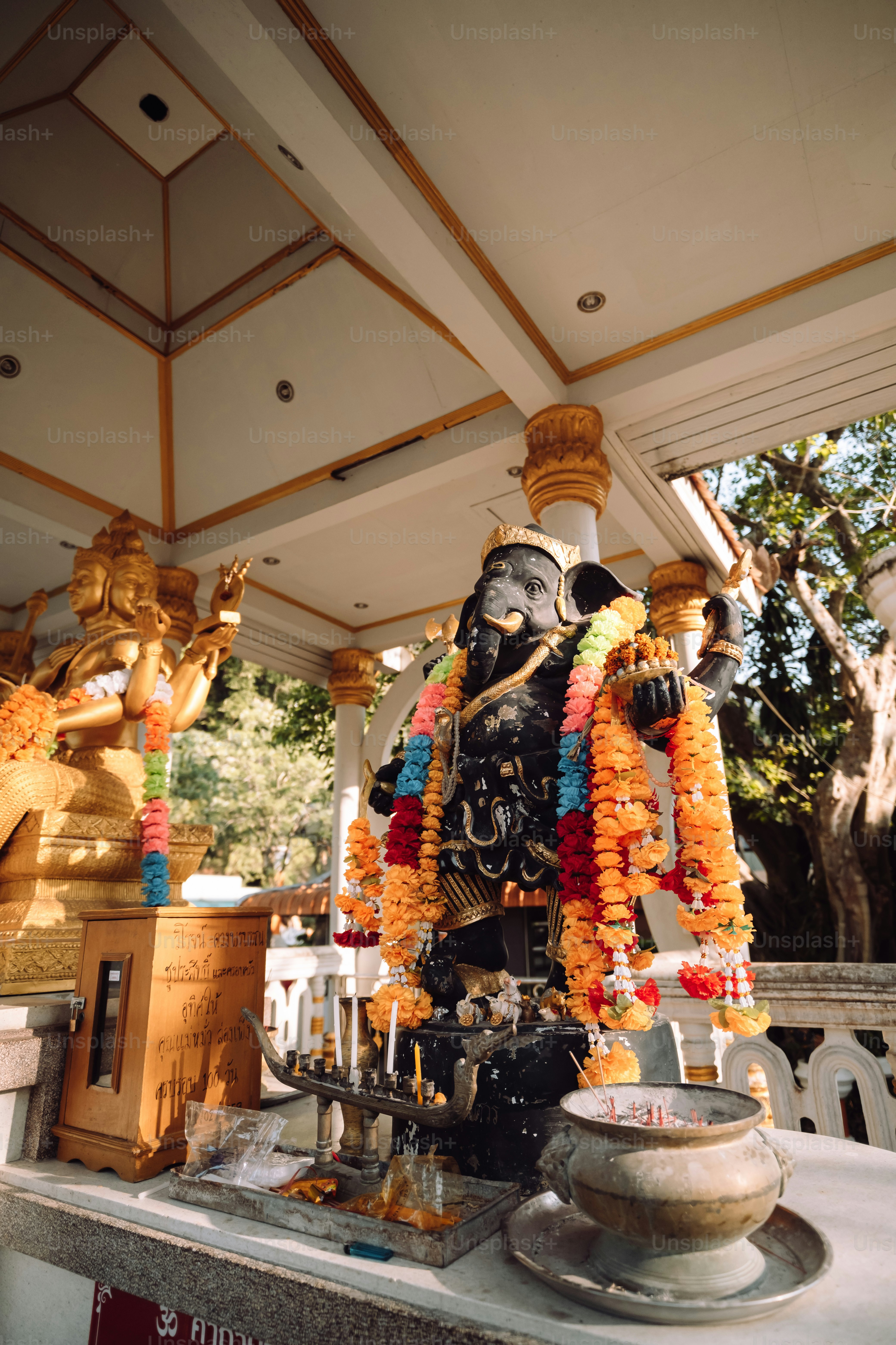 a statue of a person in a temple