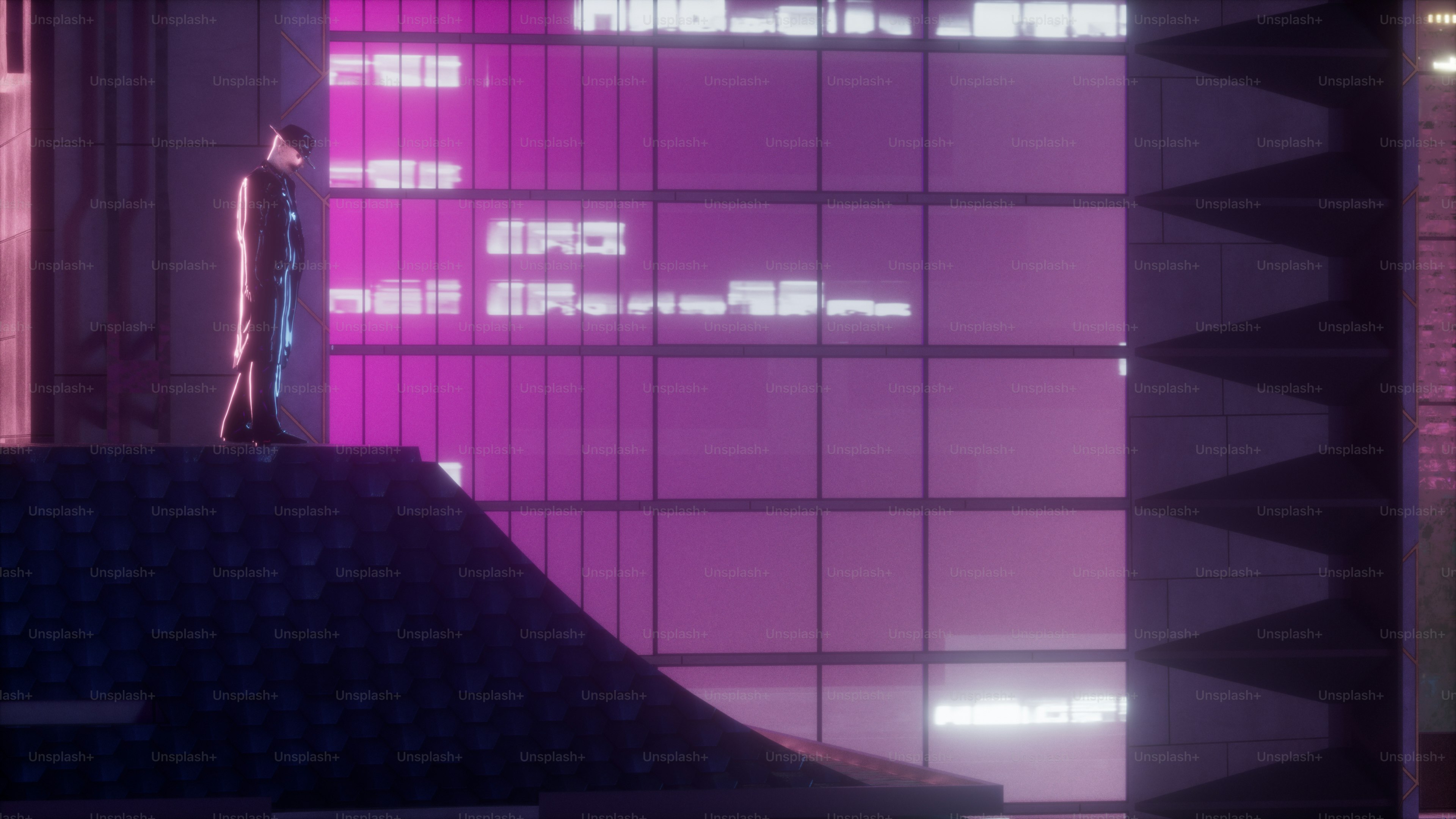 a man standing on top of a roof next to a tall building