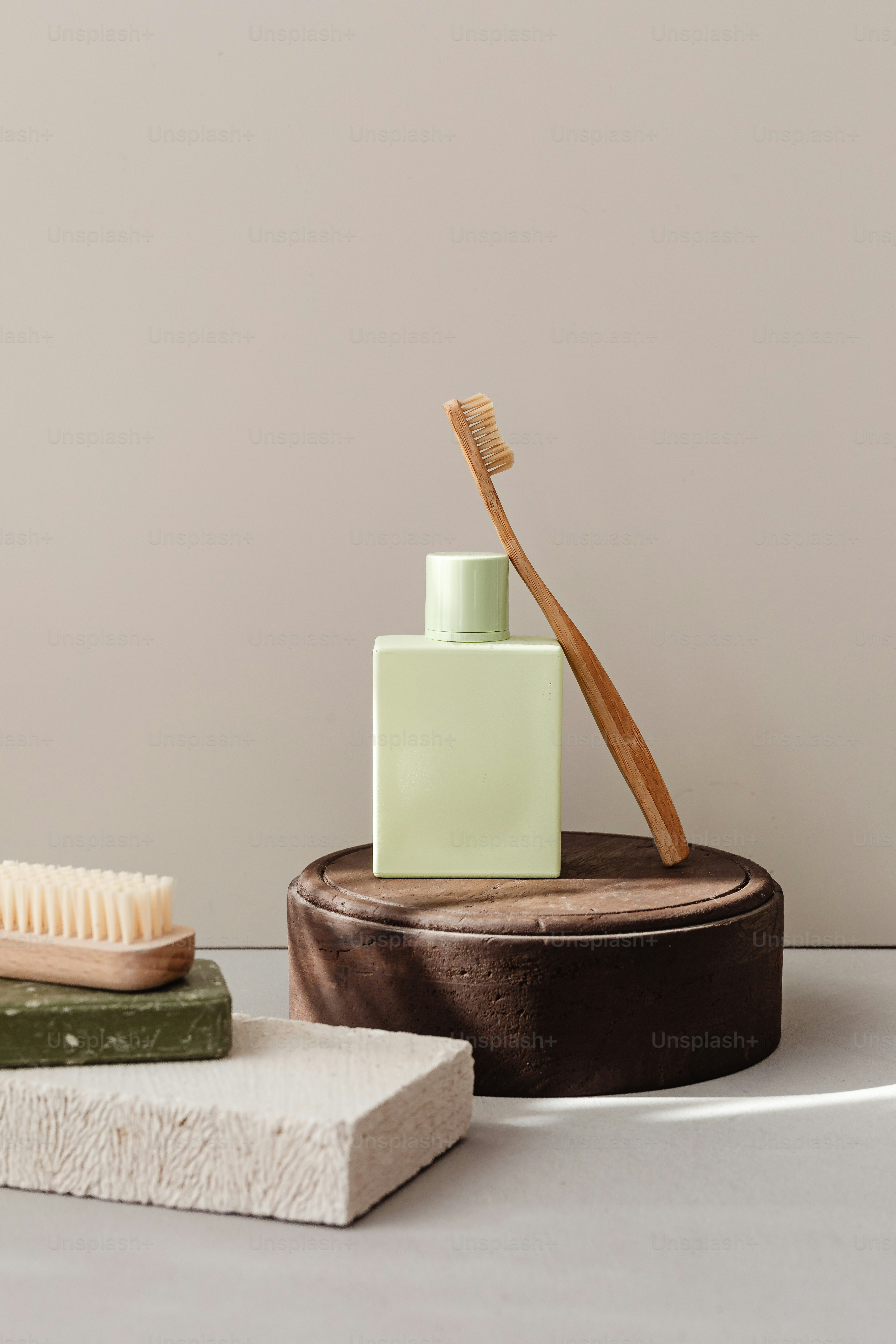 a toothbrush and soap on a table
