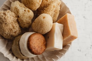 a white plate topped with different types of desserts