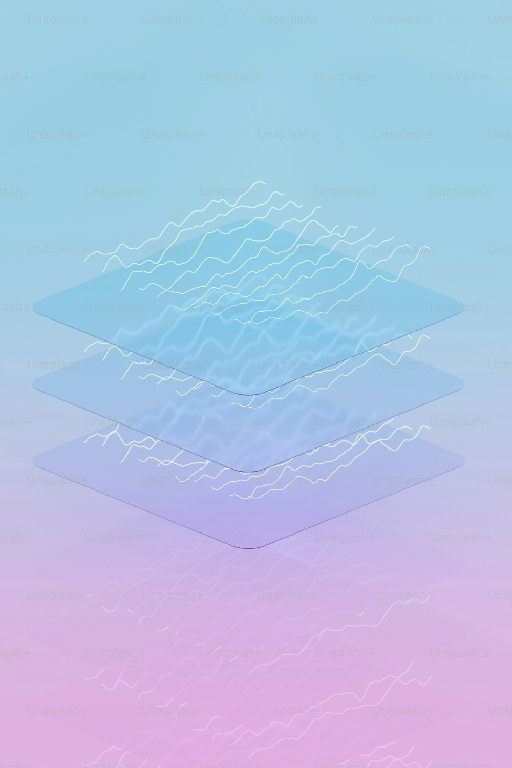 ein rosafarbener und blauer abstrakter Hintergrund mit Linien