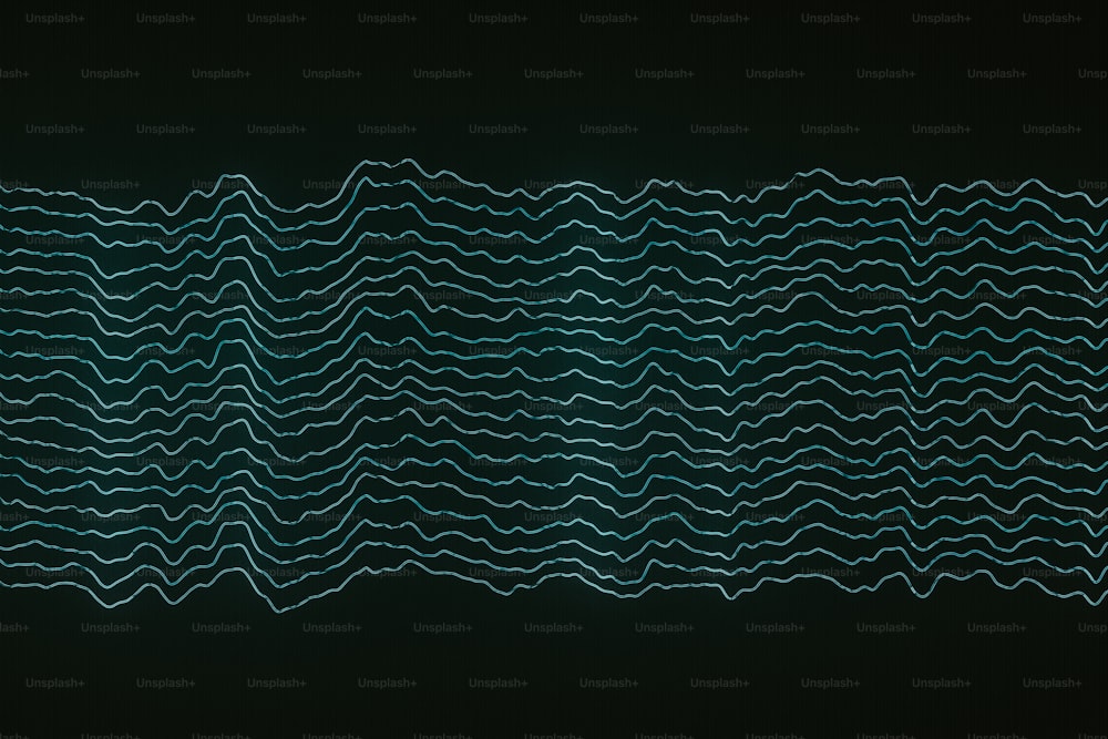 un fond noir avec un motif de vagues dessus