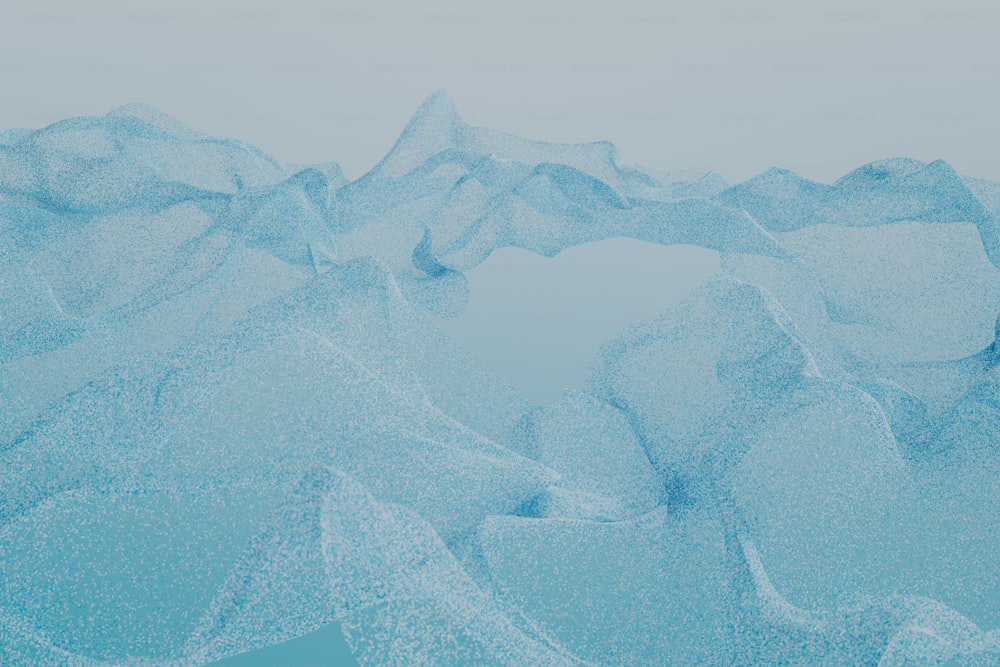 Una foto abstracta de una montaña cubierta de nieve