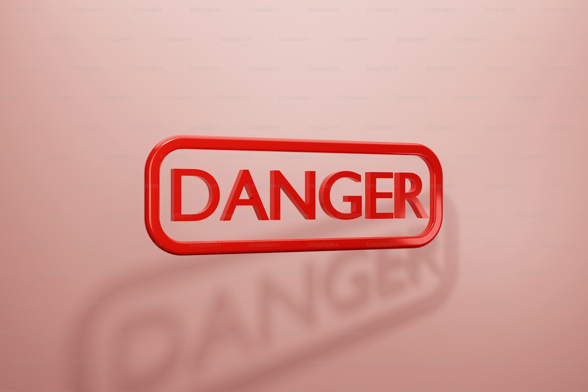 danger sign in 3D