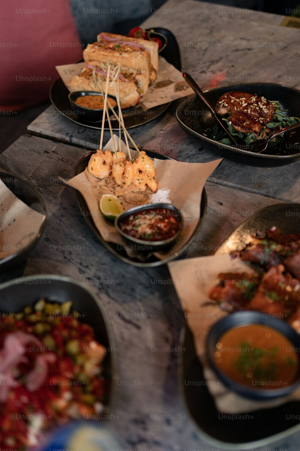 a table topped with different types of food