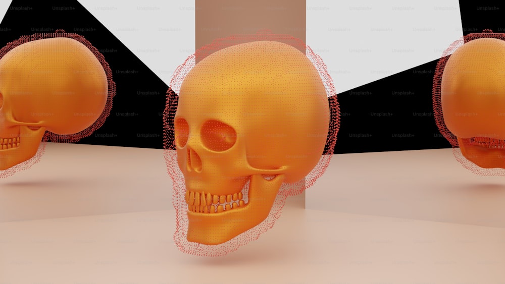 un'immagine generata al computer di un teschio umano