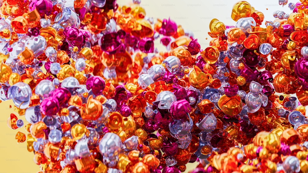 a close up of a bunch of colorful beads