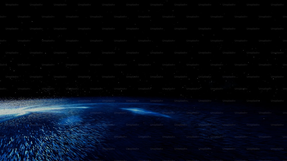 Une image générée par ordinateur d’une planète bleue