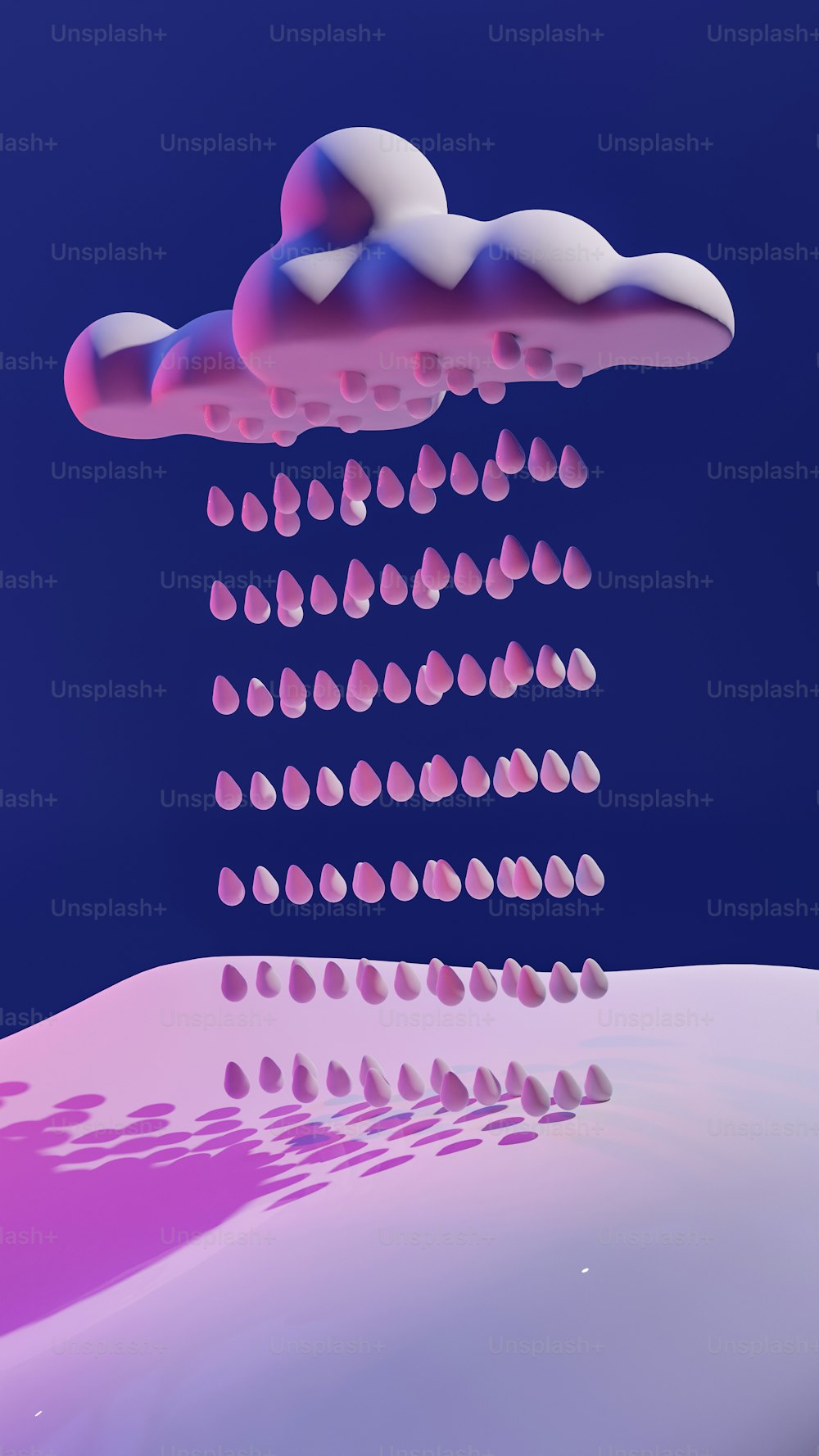 Un'immagine generata al computer di una nuvola rosa