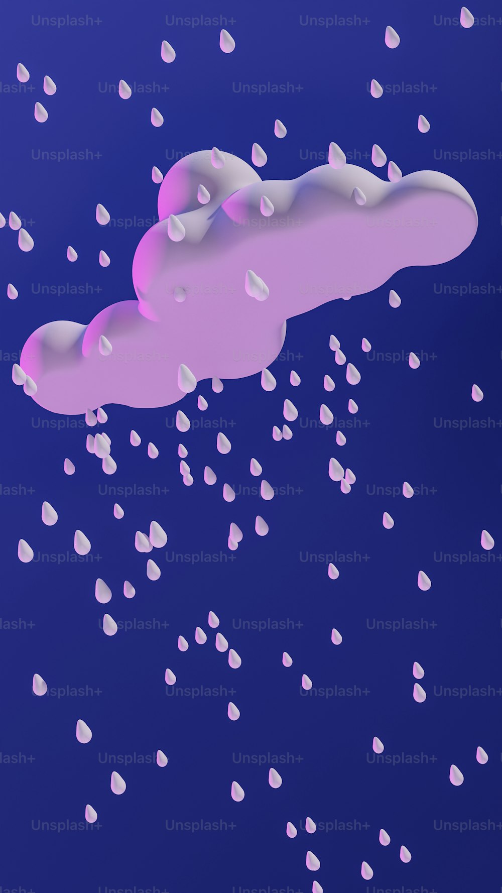 a blue and purple background with small white hearts