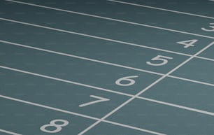 a close up of a running track with numbers on it