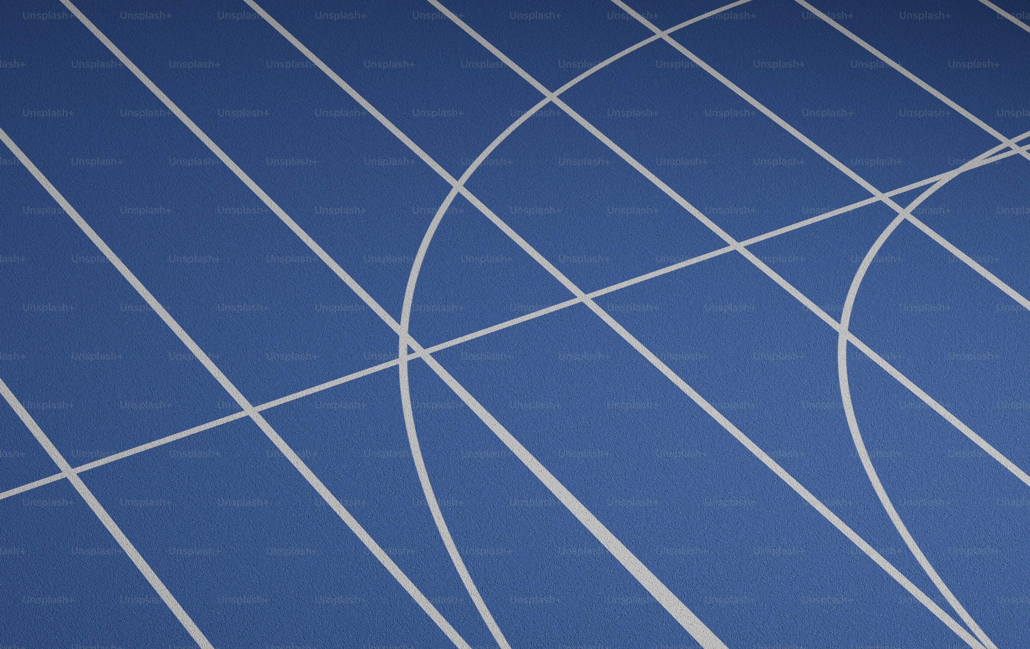 an airplane flying through a blue sky with white lines