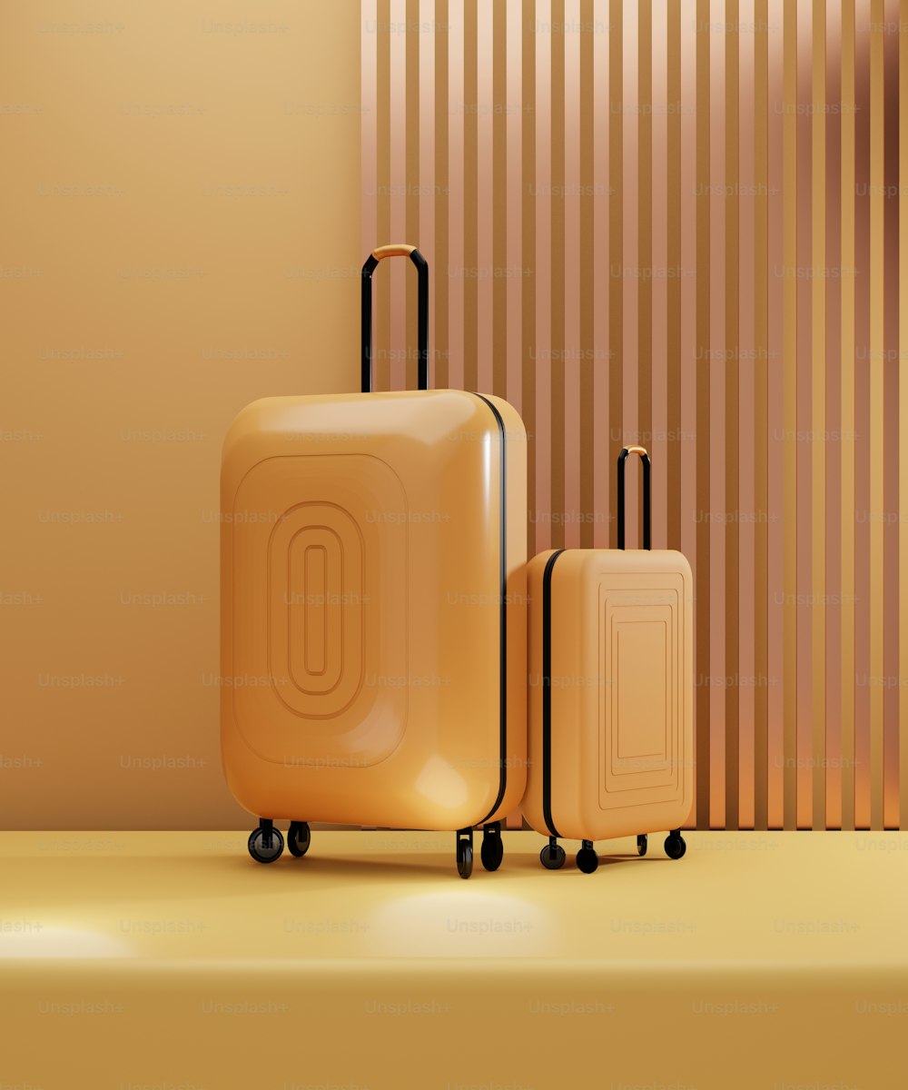 a couple of suitcases sitting next to each other