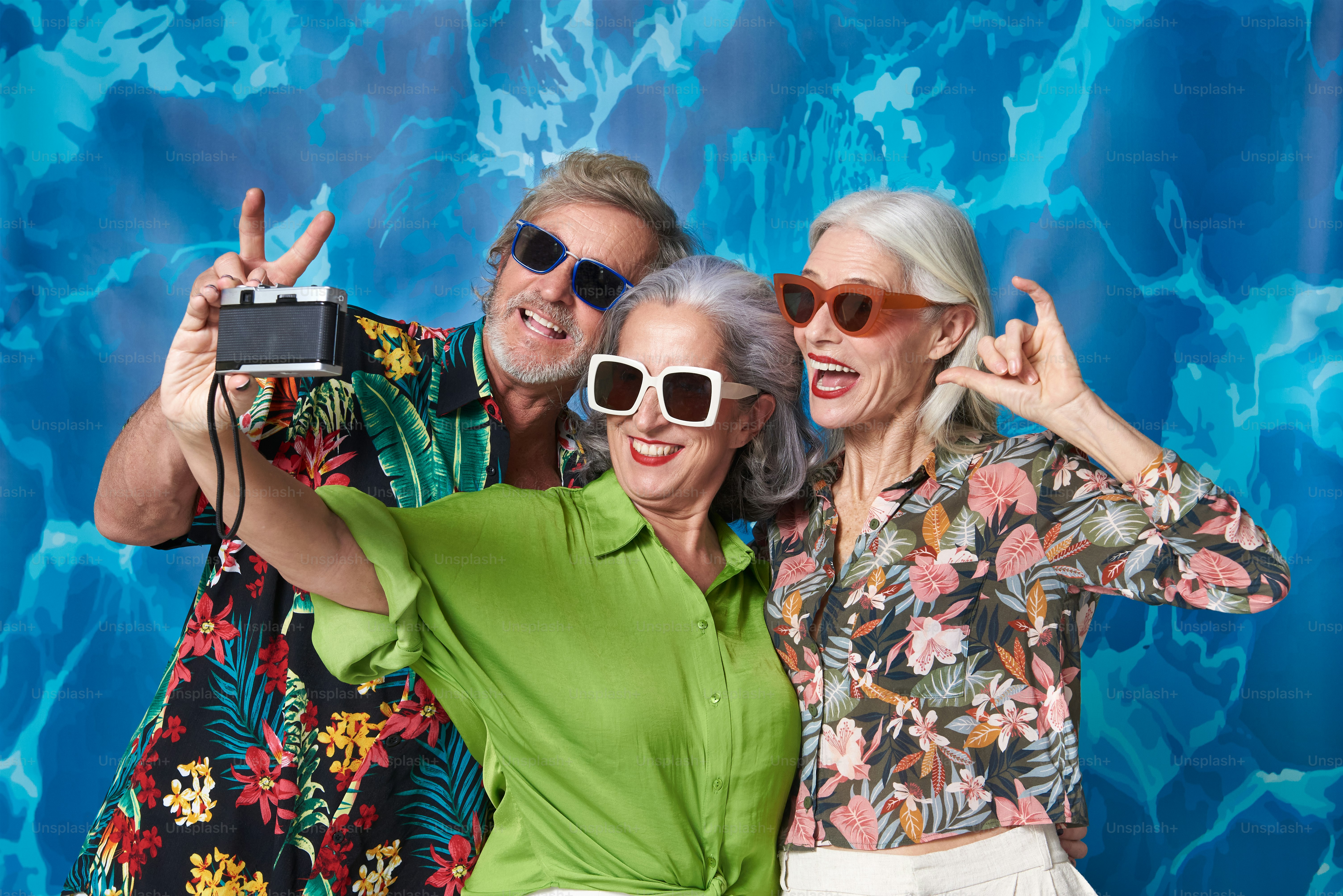 a couple of people that are taking a picture