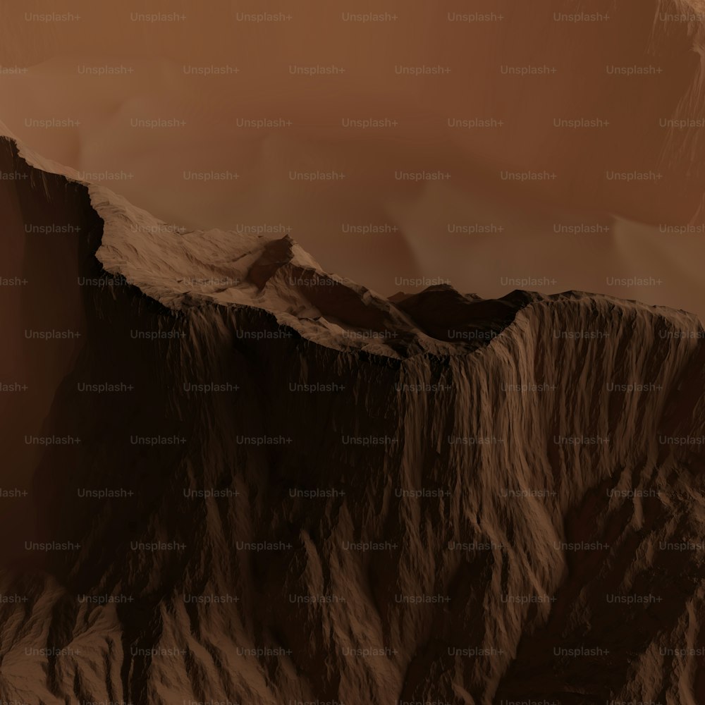 사막에 있는 산의 컴퓨터 생성 이미지